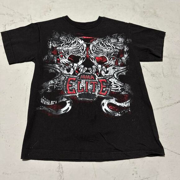 **Y2K MMA Elite T-Shirt - Red & Black with Crazy Front Graphic** - Picture 1 of 4